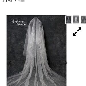 Symphony Bridal White Lace Back Sheath Wedding Dress with Veil